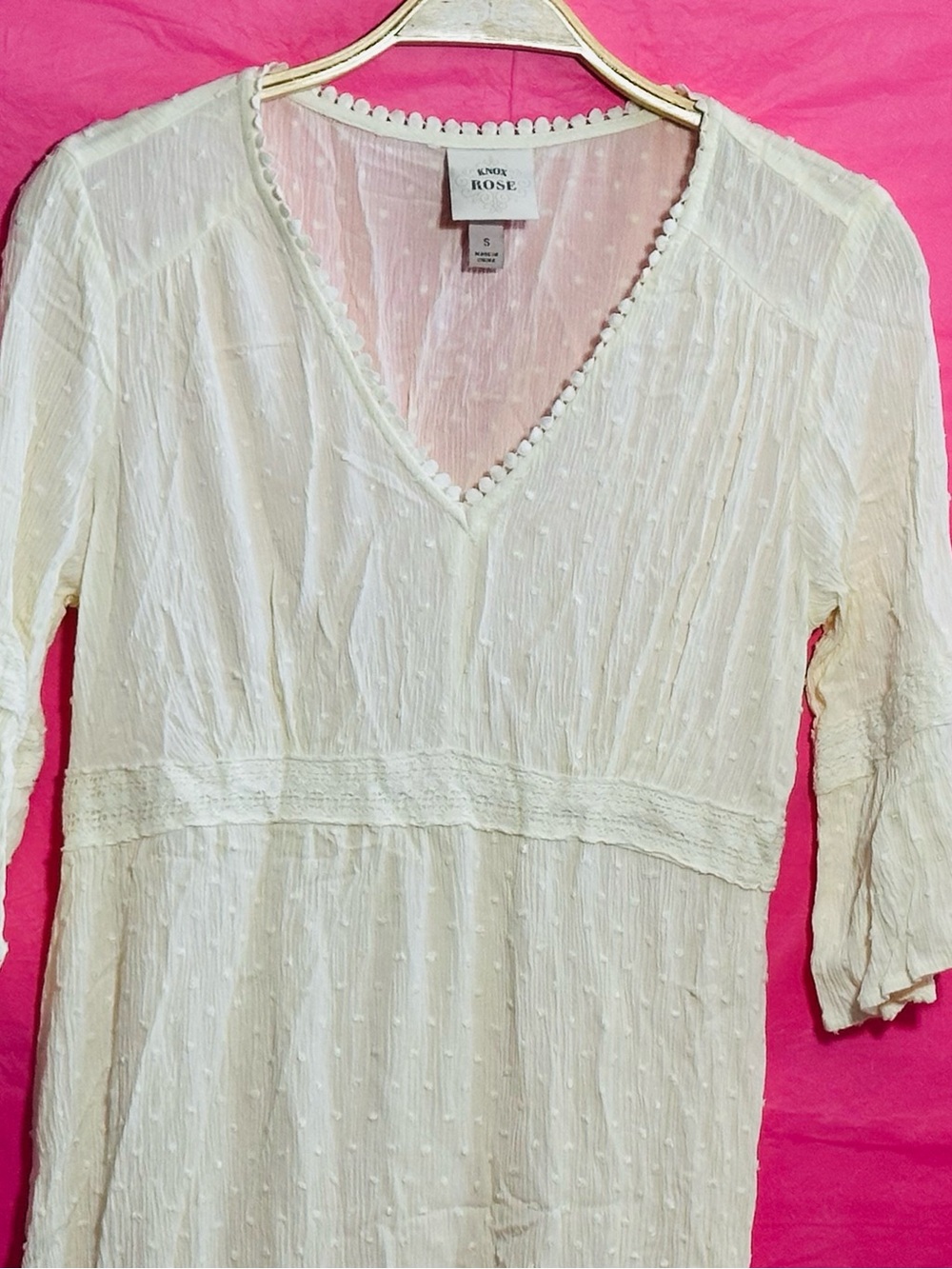 Knox Rose Cream Boho Maxi Dress with V-Neck and Ruffle Sleeves - Picture 6 of 15